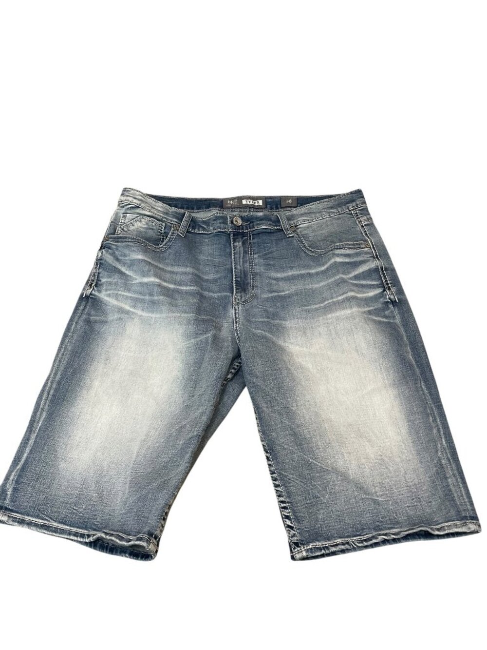 BKE Tyler Denim Jean Shorts Med Wash Thick Stitch Blue Styke FPS426 Men's Sz 38